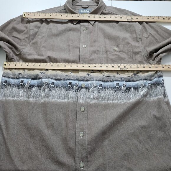 Cabela's Shirt Men XLT Beige LS Buttons Pocket Outdoor Hunting Deer Skin Flannel - Picture 4 of 16